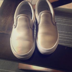 Girls gold slip on vans sz. 13c